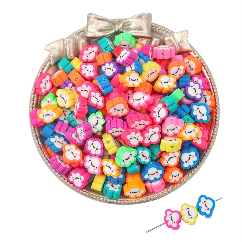 Mixed Color Clouds Polymer Clay Beads Beaded ā Image 10