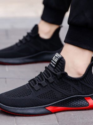 Men's Lace Up Casual Men's Shoes Fly Woven Mesh Breathable