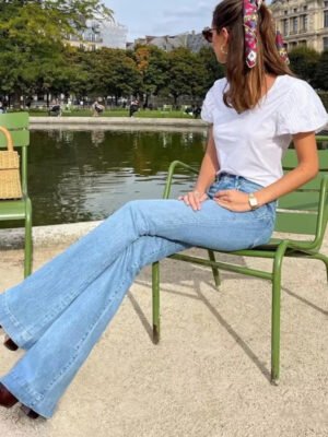 Womens Flared Jeans Slim-fit And Figure-flattering Floor-length Flared Trouser