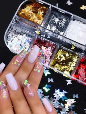 Symphony butterfly sequin nail decoration