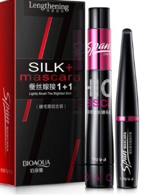 Silk Grafted Fiber Mascara Set Double Tube Waterproof Thick and Not Smudged Long Makeup Cosmetics