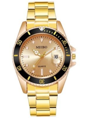 Classic Business Fashion Alloy Single Calendar Quartz Watch