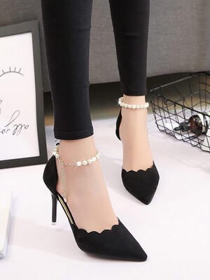 New Type Of High Heels, Sharp, Sharp, Snap Chain And Shallowly Grind Noodles Women's Sandals