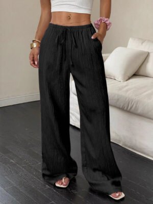 All-matching Lace-up Waist Trimming Fashion Casual Women's Trousers