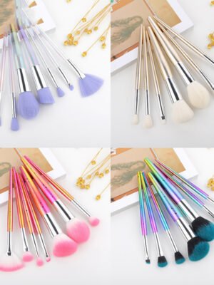 Water drop pattern makeup brush set