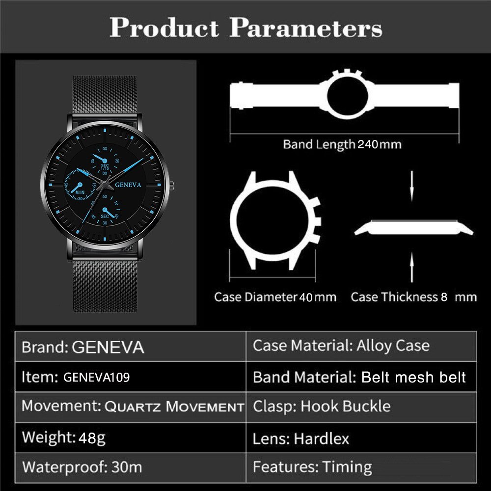 Korean Fashion Watch Men's Mesh Strap Simple ā Image 10
