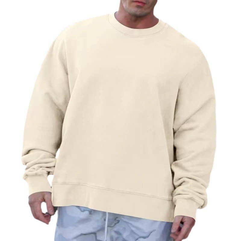 Round Neck Sweater Fleece Light Board Solid Color Pullover ā Image 8