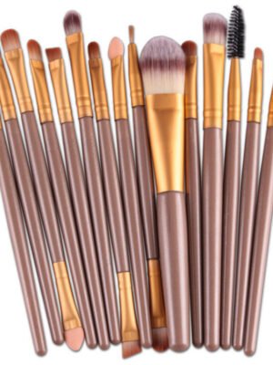15 packs of champagne makeup brushes