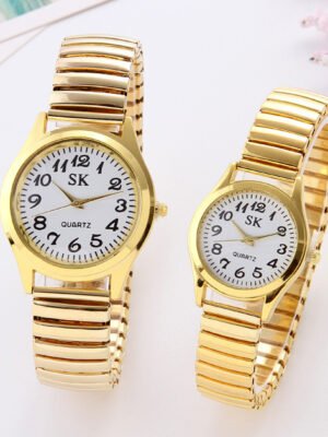 Digital Watch With Spring Strap And Steel Band SK-style Minimalist Digital Dial Couples Watch