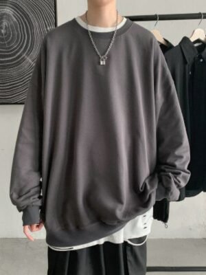 Men's Crew-neck Long-sleeve Undershirt Hoodie