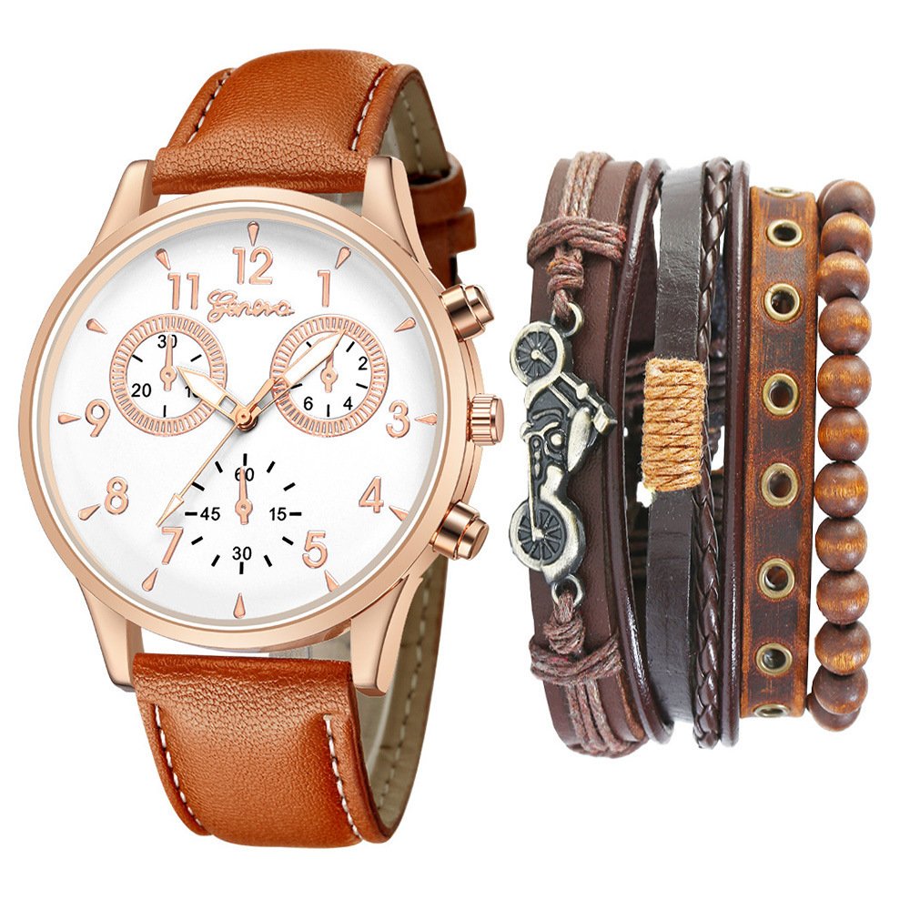 Watch Set Two-eye Belt Quartz Watch Bicycle Punk Bracelet ā Image 5