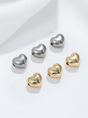 Double-sided Through-hole Heart Spacer Pendant For DIY Bracelet Jewelry