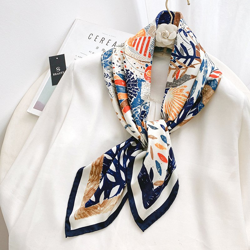 Fashion Gorgeous Printing Mesh Red Style Contrast Color Silky Scarf