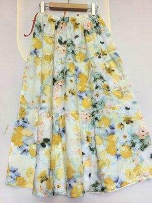 Half-length Skirt Long Dress Floral Cotton Home Attire