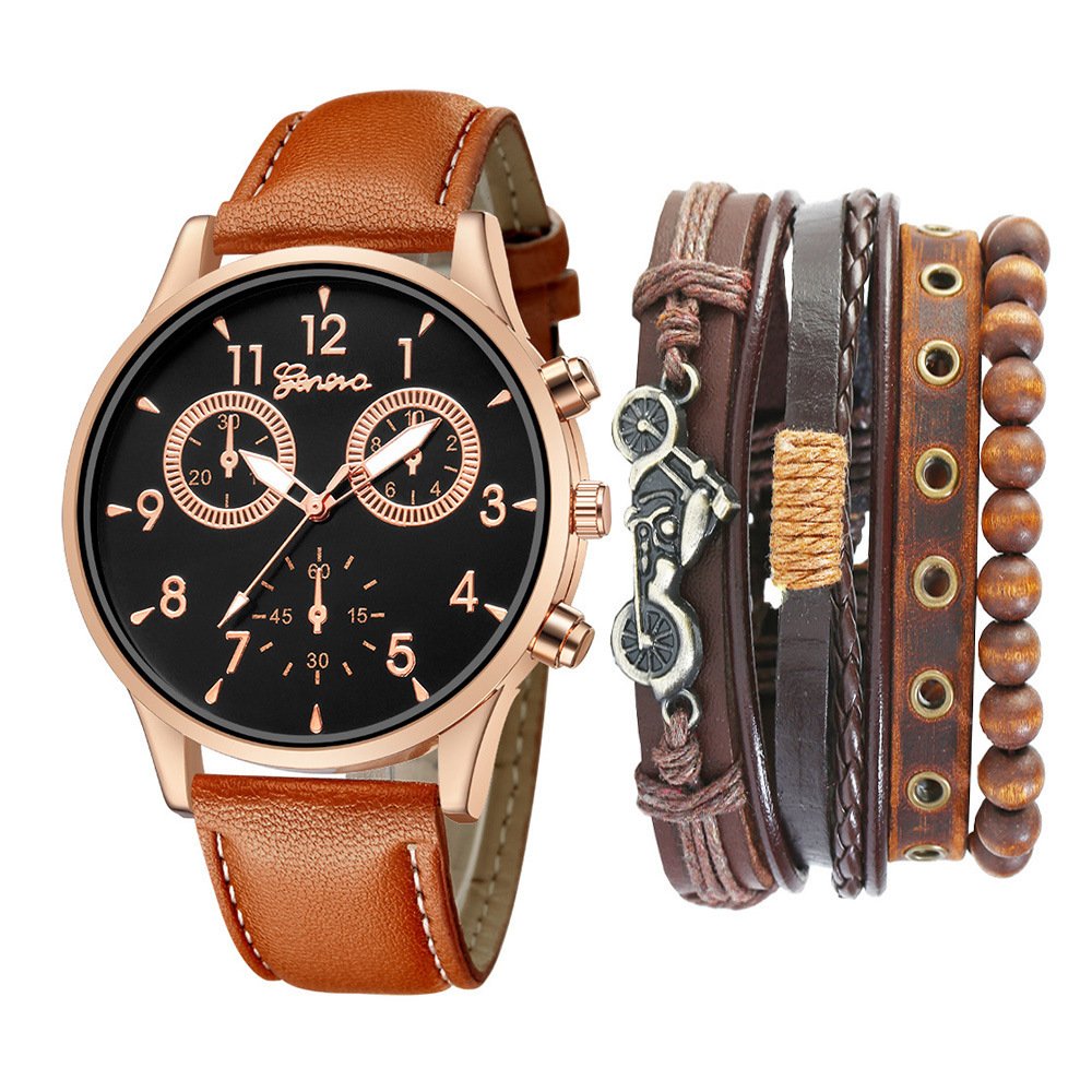 Watch Set Two-eye Belt Quartz Watch Bicycle Punk Bracelet ā Image 8