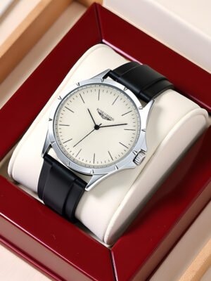 Leather Strap Waterproof Quartz Mens Watch