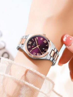 Women's Fashion Calendar Women's Watch Casual Steel Belt