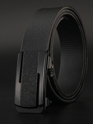 Men's Leather Belt Toothless Automatic Buckle Belt