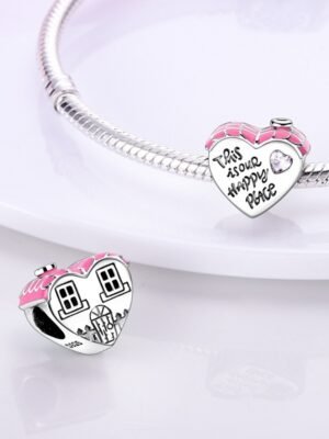 Copper Plating 925 Silver Love Beads Pendant