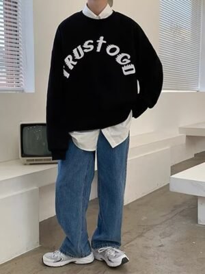 European And American High Street Long Sleeve Letter Printing