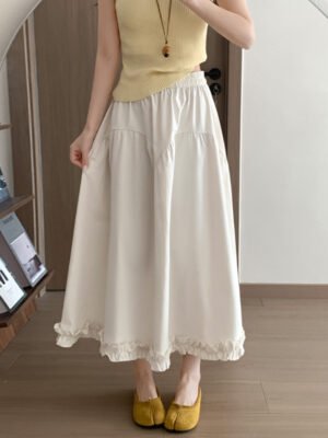 Stylishly Spliced High-waisted A-line Skirt That Flatters And Slimming