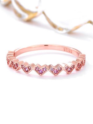 S925 Sterling Silver Ring Female Loving Heart Zircon