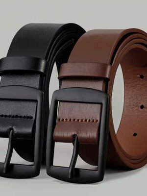 Men Business Casual Trousers Jeans Belt