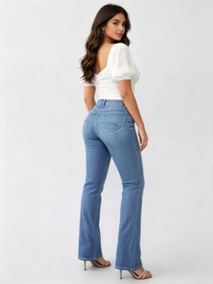 Cross-border European And American Fashion Women's Jeans, Stretch Slim-fit Ripped Jeans, Flared Jeans, Comfortable And Casual Denim Pants