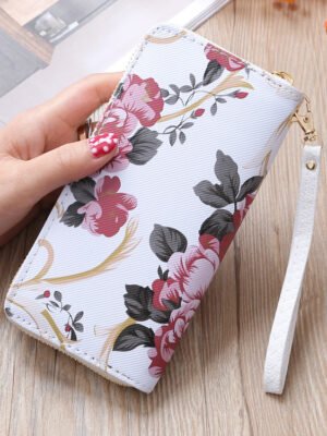 Women's Long Wallet Printed Single-pull Mobile Phone Bag Clutch