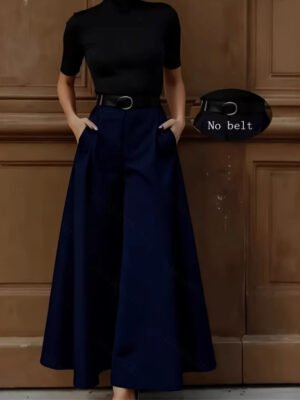 European And American-style Figure-flattering High-waisted A-line Skirt