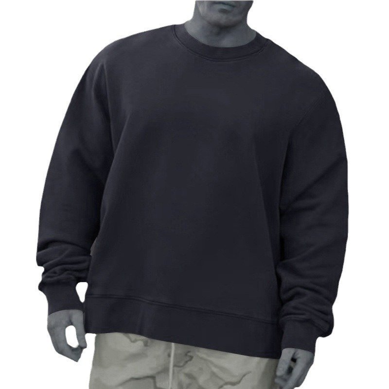 Round Neck Sweater Fleece Light Board Solid Color Pullover ā Image 6