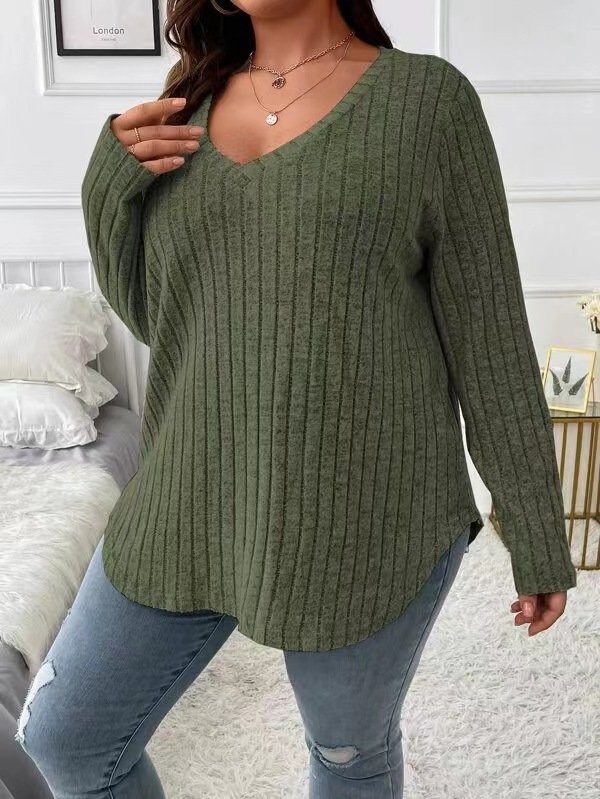 Fashion V-neck Long-sleeved T-shirt For Women ā Image 3