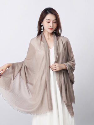 Artistic Sunscreen Solid Color Cotton And Linen Scarf