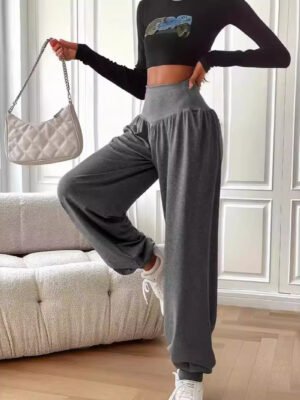 Women's Solid Color Breathable And Hanging Sports Pants