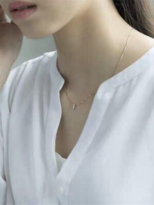 S925 Sterling Silver Small Water Drop-shaped Clavicle Chain