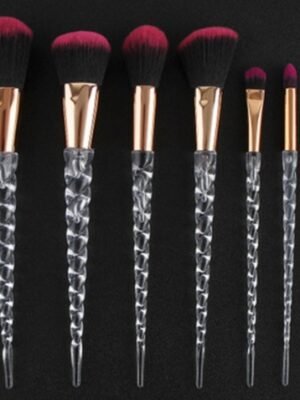Spot 7 crystal makeup brush transparent spiral handle horn makeup brush makeup tool set new