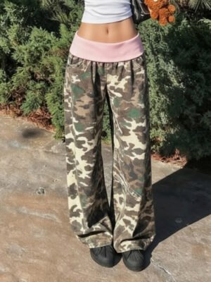 Womens Casual Camouflage Trousers In American Style