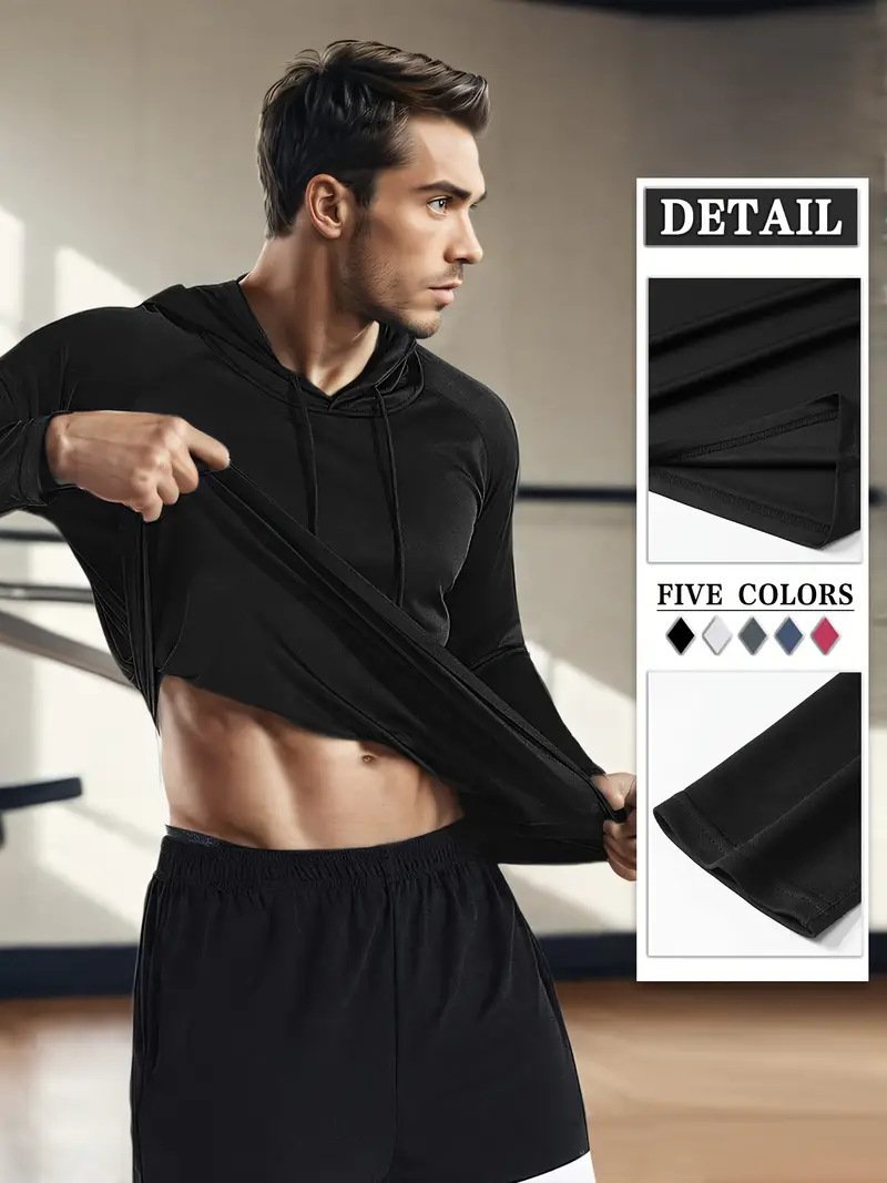 Moisture-wicking Quick-drying Fitness Apparel Long-sleeve Hooded Tophoodie ā Image 6