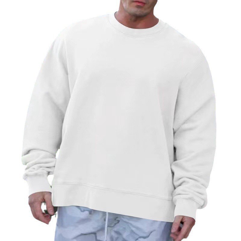 Round Neck Sweater Fleece Light Board Solid Color Pullover ā Image 7