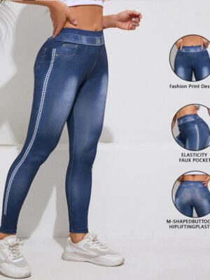 Retro High Elastic Tights Hip Lifting Yoga Trousers