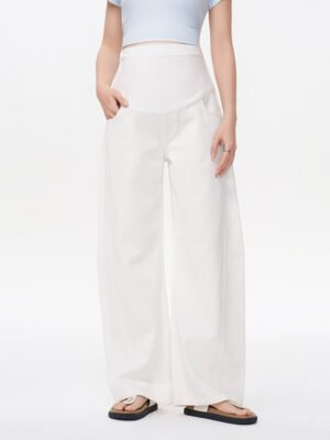Maternity White Jeans With Belly Support That Dont Dig Into Your Stomach