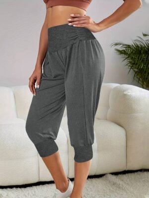 Women's Home Casual Pants High Waist Temperament Ankle-tied Harem Pants