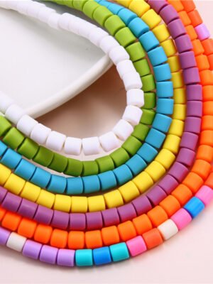 New Soft Ceramic Beads Cylinder Abacus DIY Bracelet Necklace All-match Ethnic Style Flat Beads String