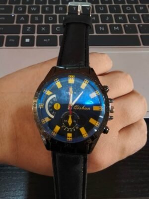 Men's Leather Watch Strap Quartz Sports Watch