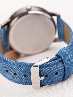 Steed Large Dial Men's Denim Strap Watch