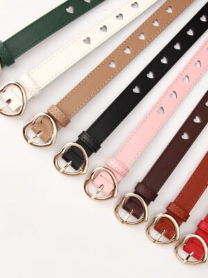 All-match Punch-free Hollowed Heart Shape Belt Ladies