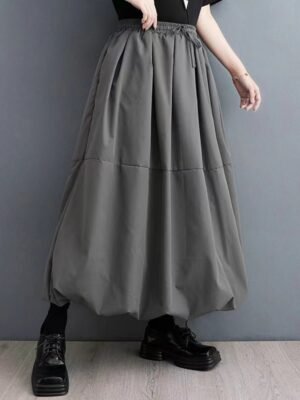 Plus-size Womens A-line Casual Mid-to-high-waist Skirt