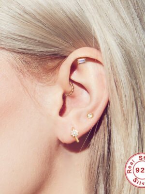 Sterling Silver Body Puncture Cartilage Seamless Nose Ring Split