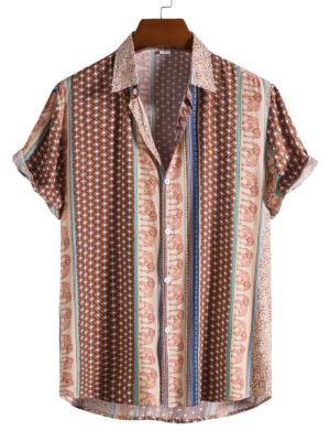 Men's Fashion Printed Short-sleeved Shirt