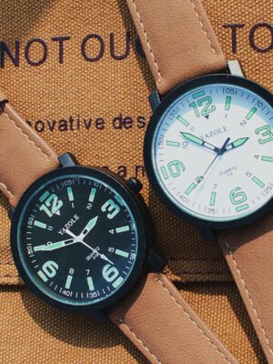 Men's And Women's Large Frame Waterproof Luminous College Wind Belt Student Watch